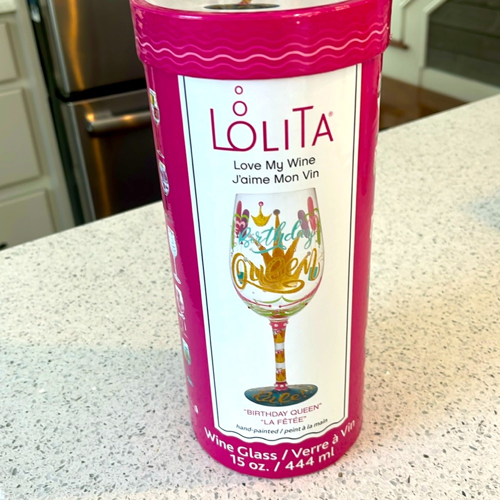 Brand new Lolita Birthday Queen Wine Glass